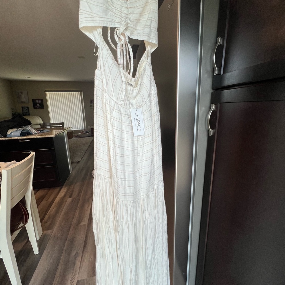 White Striped Maxi Dress